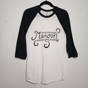 Maroon 5 Raglan 2/3 Sleeve T Shirt - Medium - 2013